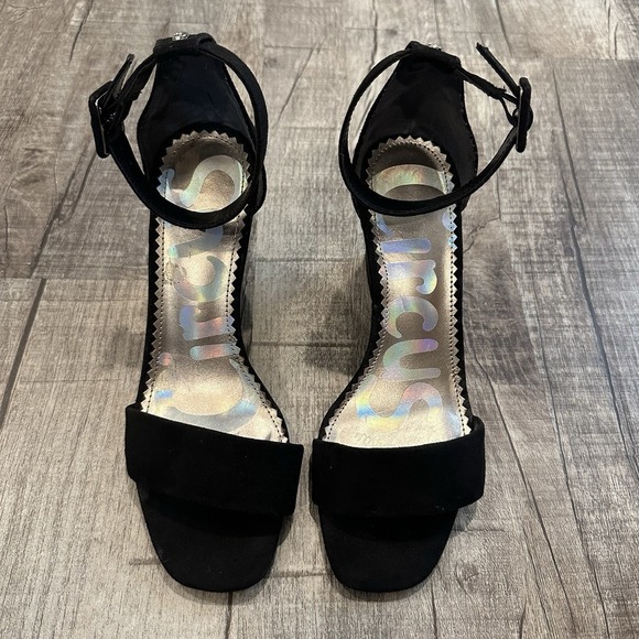 Sam Edelman Shoes - Circus‎ Sam Edelman Elgin Black Suede Adjustable Wedge Sandals Women's Size 9M